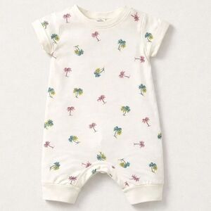 Grayson Mini cotton shortie romper with palm tree print New with tags